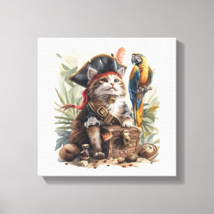 Toile Trésor de Chat Pirate