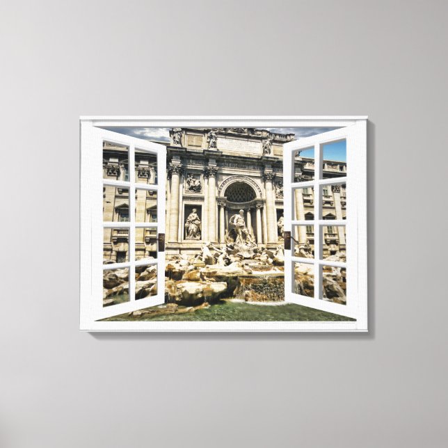 Toile Trevi Fountain View Fake Window (Recto)