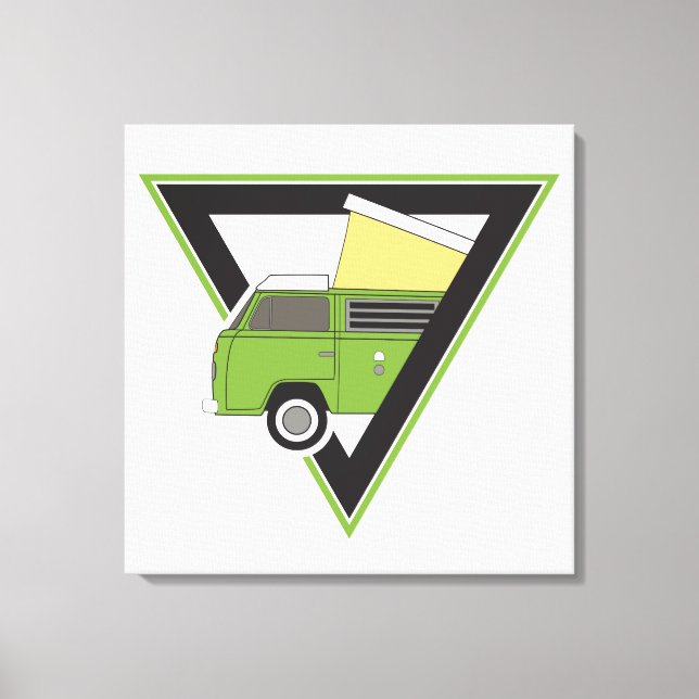 Toile triangle classique camper vert camper van (Recto)