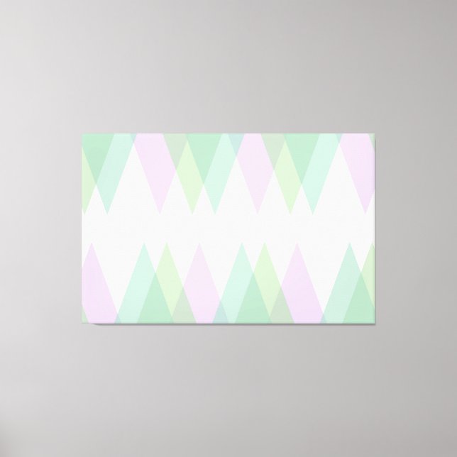 Toile Triangles vert et lilas (Recto)