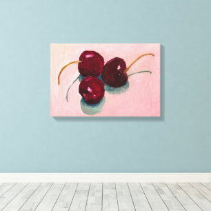 Toile Trio de cerises fruits peints à l'huile
