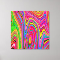 Trippy Jaune, Rouge et Bleu Art Super Abstrait