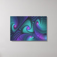 Triptyque d'art abstrait moderne violet et turquoi