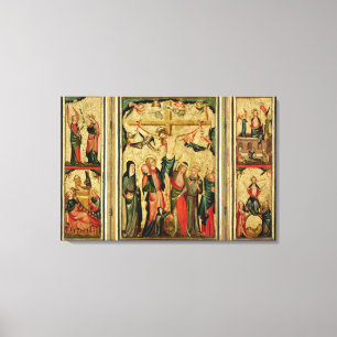 Toile Triptyque représentant la Crucifixion du Christ