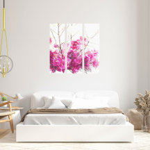 Toile Triptyque Serene Phalaenopsis rose