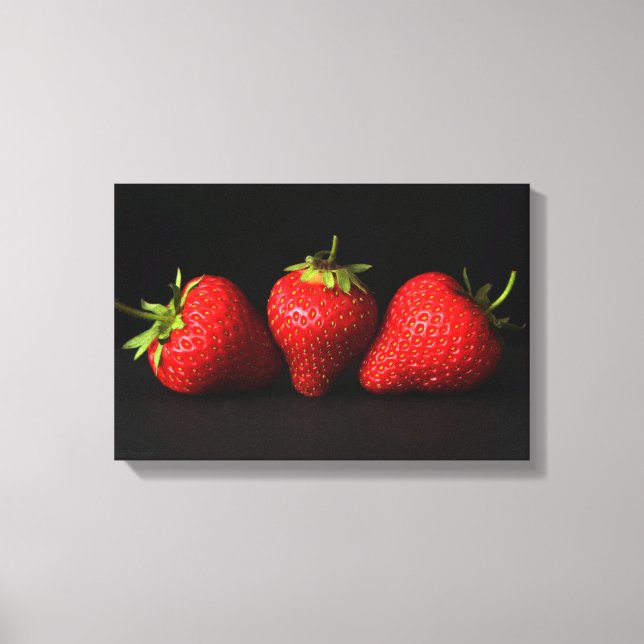 Toile Trois fraises Bk 16,50x11(41,25x27,5cm)waccnm (Recto)