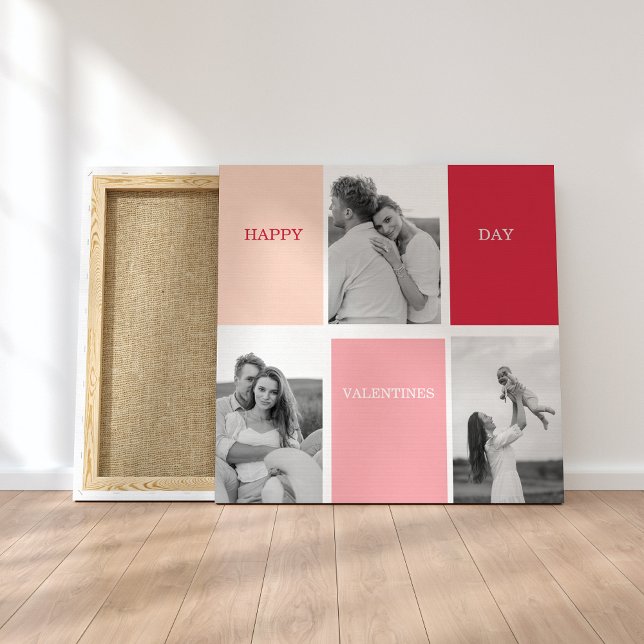 Toile Trois photos | Bonne Saint Valentin (Créateur téléchargé)
