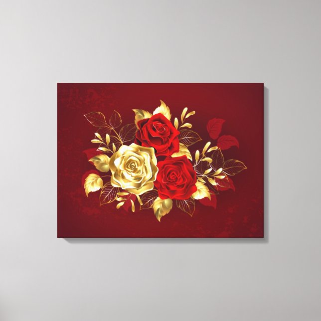 Toile Trois Roses de bijoux (Recto)