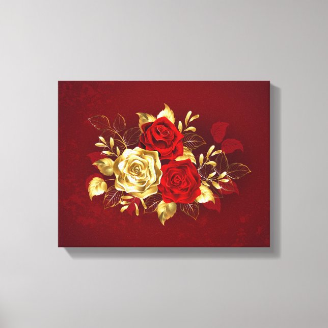 Toile Trois Roses de bijoux (Recto)