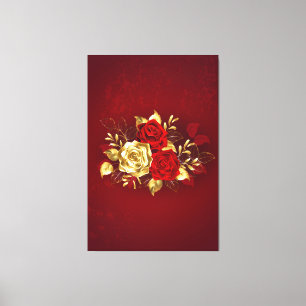 Toile Trois Roses de bijoux