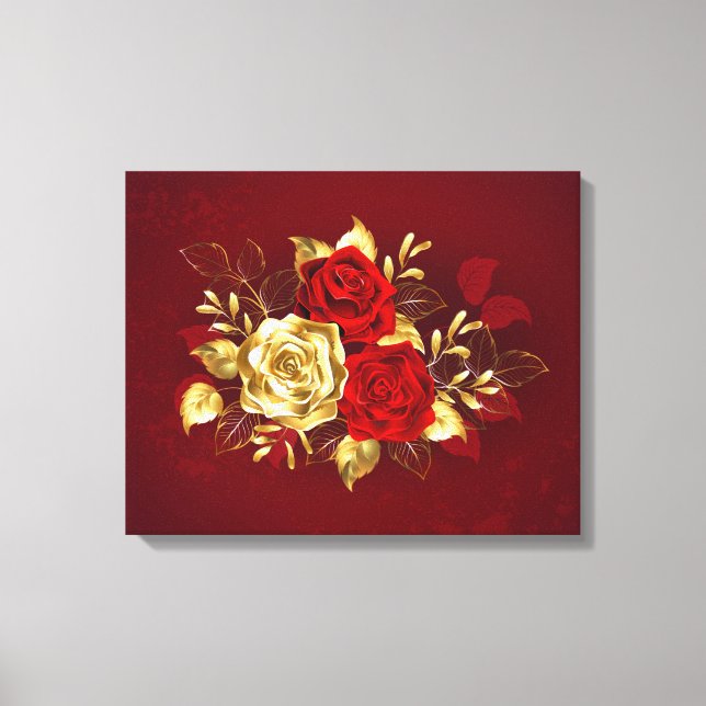 Toile Trois Roses de bijoux (Recto)
