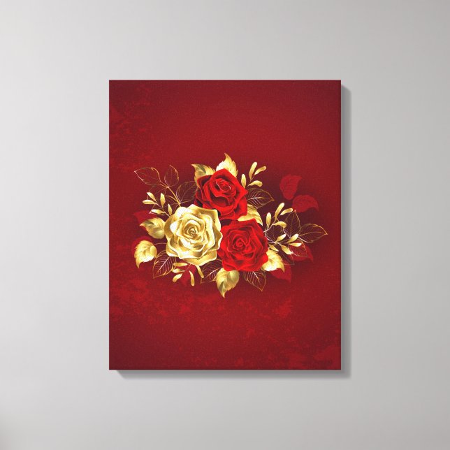 Toile Trois Roses de bijoux (Recto)