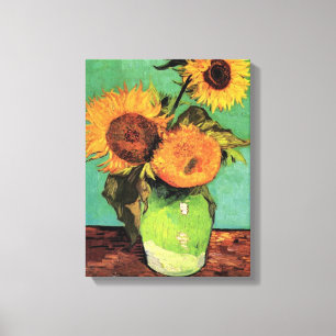 Toile Trois tournesols dans un vase de Vincent van Gogh