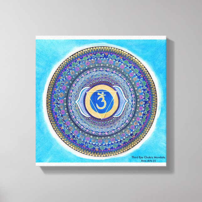 Toile Troisième oeil Chakra Mandala Canvas Art (Recto)