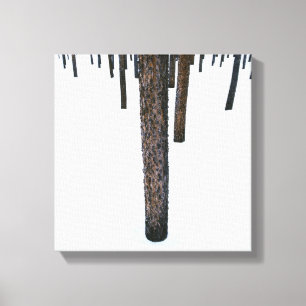 Toile Troncs d'arbre dans la neige