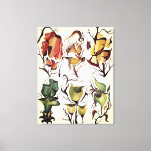Toile Tropical Exotic Jungle Rare Aquarelle Fleurs