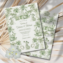 Toile Tropical Hawaiian Island Wedding