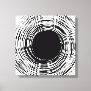 Toile Trou noir abstrait noir et blanc