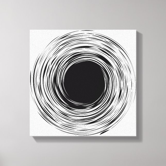 Toile Trou noir abstrait noir et blanc (Recto)