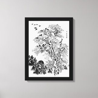 Toile Troupeau des corneilles à l'aube