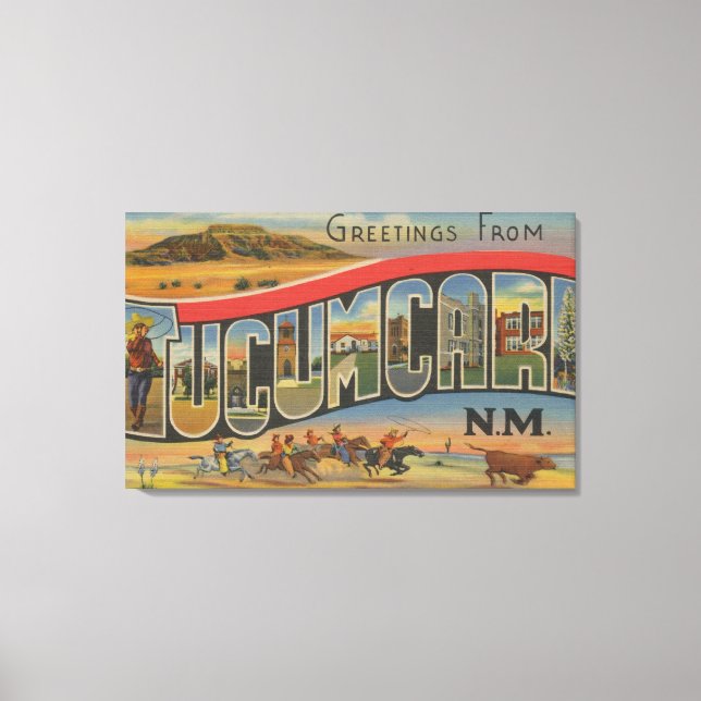 Toile Tucumcari, Nouveau-Mexique - Scènes de grandes let (Recto)