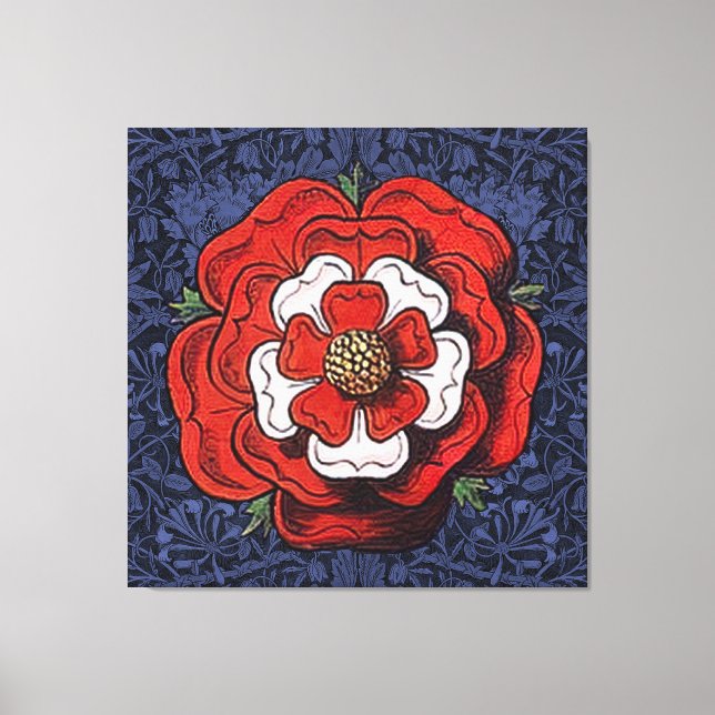 Toile Tudor Rose rouge et blanc (Recto)