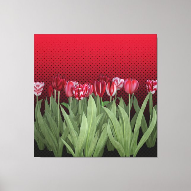 Toile Tulipes rouges sur dégradé (Recto)