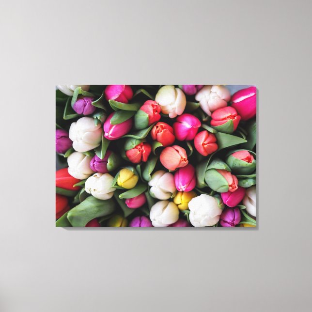 TOILE TULIPS COLORÉS (Recto)