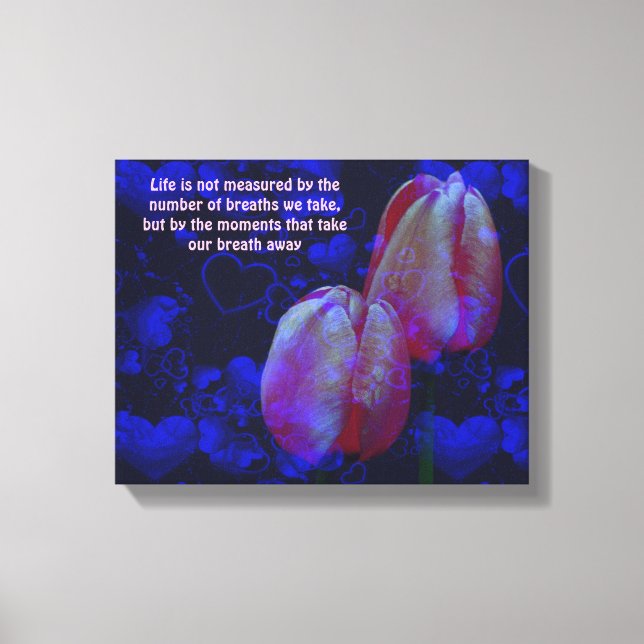 Toile Tulips Hearts Life Attitude Taux d'inspiration (Recto)
