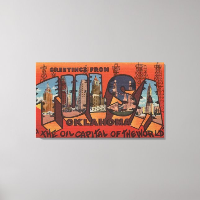 Toile Tulsa, OklahomaScènes de grandes lettresTulsa, OK (Recto)