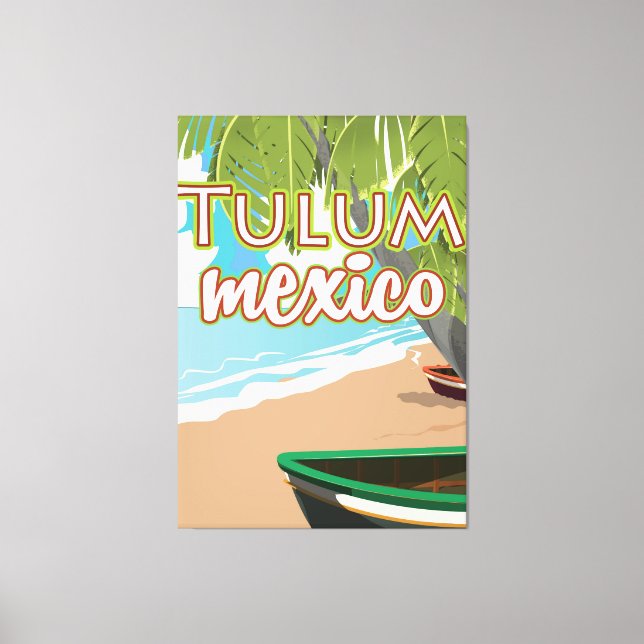 Toile Tulum, affiche de voyage mexicaine (Recto)