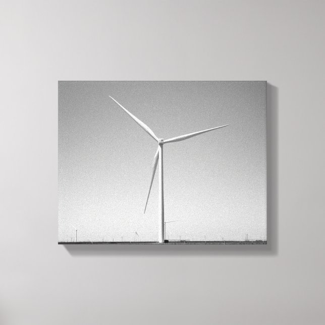 Toile Turbine éolienne noire et blanche en Oklahoma 11x1 (Recto)