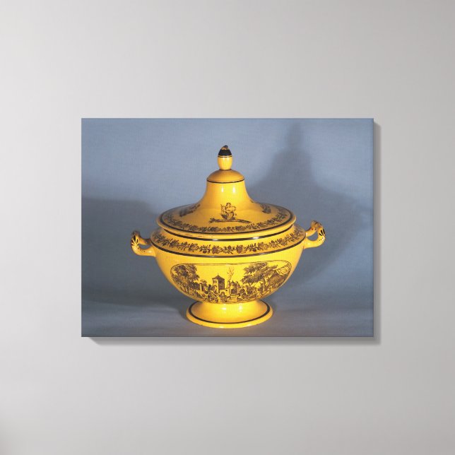 Toile Tureen avec design d'impression noir, c.1820 (Recto)