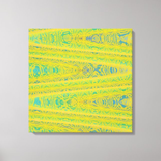 Toile Turquoise Vert Jaune moderne géométrique Abstrait (Recto)