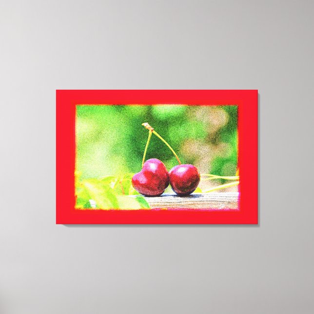 Toile "Two Cherries Fruit" Belle Photo. Commandez dès ma (Recto)