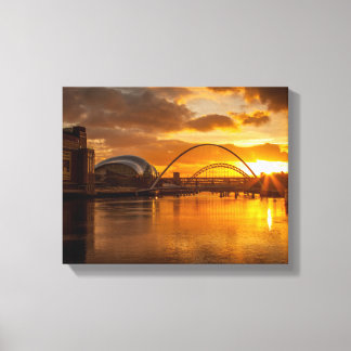 Toile Tyne de la rivière au coucher du soleil