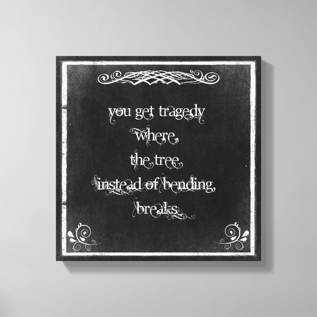 Toile Typographie : Citation inspirante sur la sagesse (Recto)