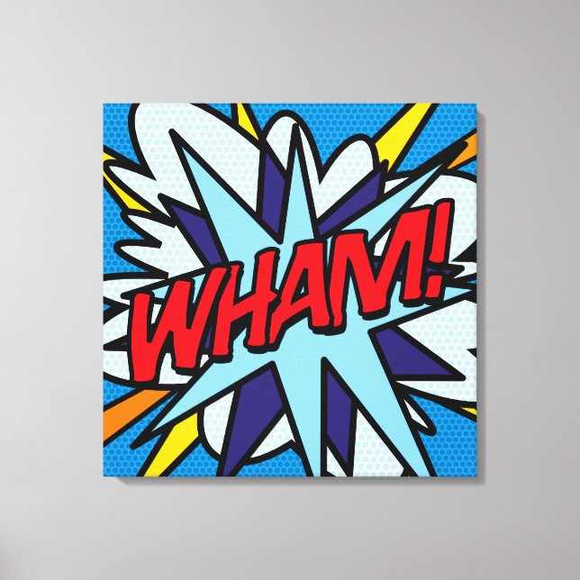 Toile Typographie cool Moderne Pop Art Comic Livre WHAM (Recto)