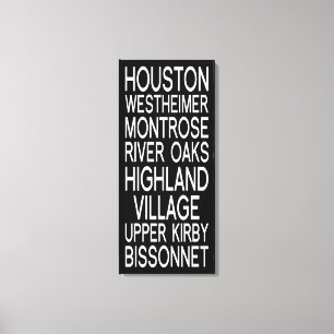 Toile Typographie de Houston  