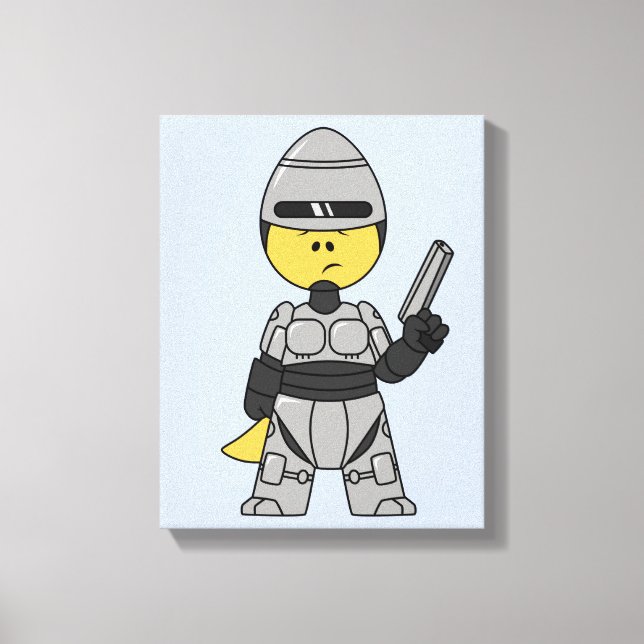 Toile Tyrannosaurus Rex Habillé Comme Robocop. (Recto)