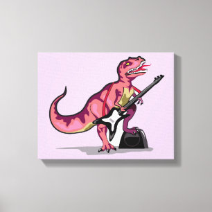 Toile Tyrannosaurus Rex Jouant La Guitare.
