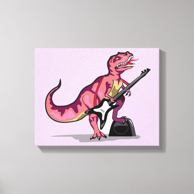 Toile Tyrannosaurus Rex Jouant La Guitare. (Recto)