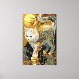 Toile Ukiyo-e Cat   L'art des blocs de bois japonais