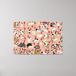 Toile Ukiyo-e Chat Japonais Vintage : Kuniyoshi
