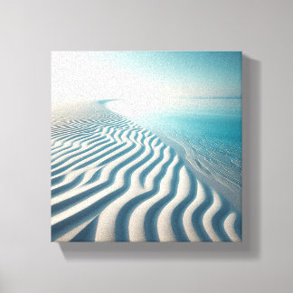 Toile Ultra-minimaliste Ondulations de Sable Blanc à l'I