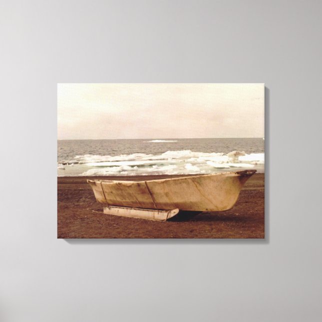 Toile Umiak, Walrus Skin Whalers Bateau Pt. Barrow Alask (Recto)