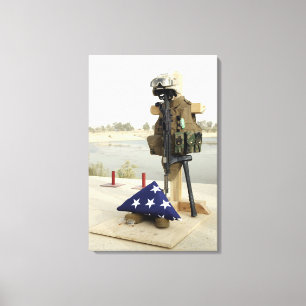 Toile Un affichage tombé de vitesse de soldats