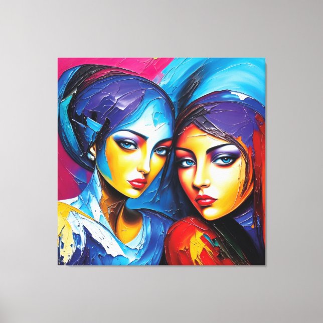 Toile Un ange abstrait dans l'huile, un tableau fantasti (Recto)