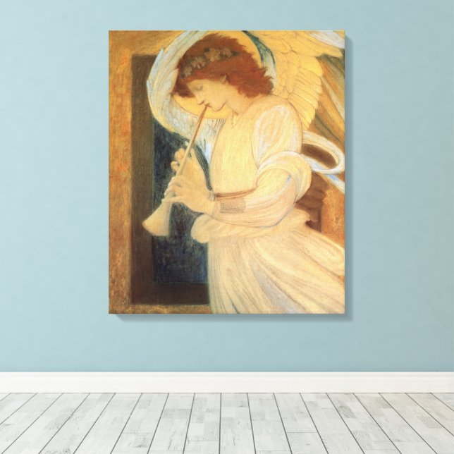 Toile Un ange joue à Flageolet par Burne Jones (Insitu (Plancher de Bois))