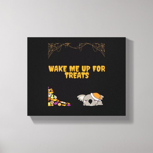 Toile Un animal endormi prêt pour les friandises d'Hallo (Recto)
